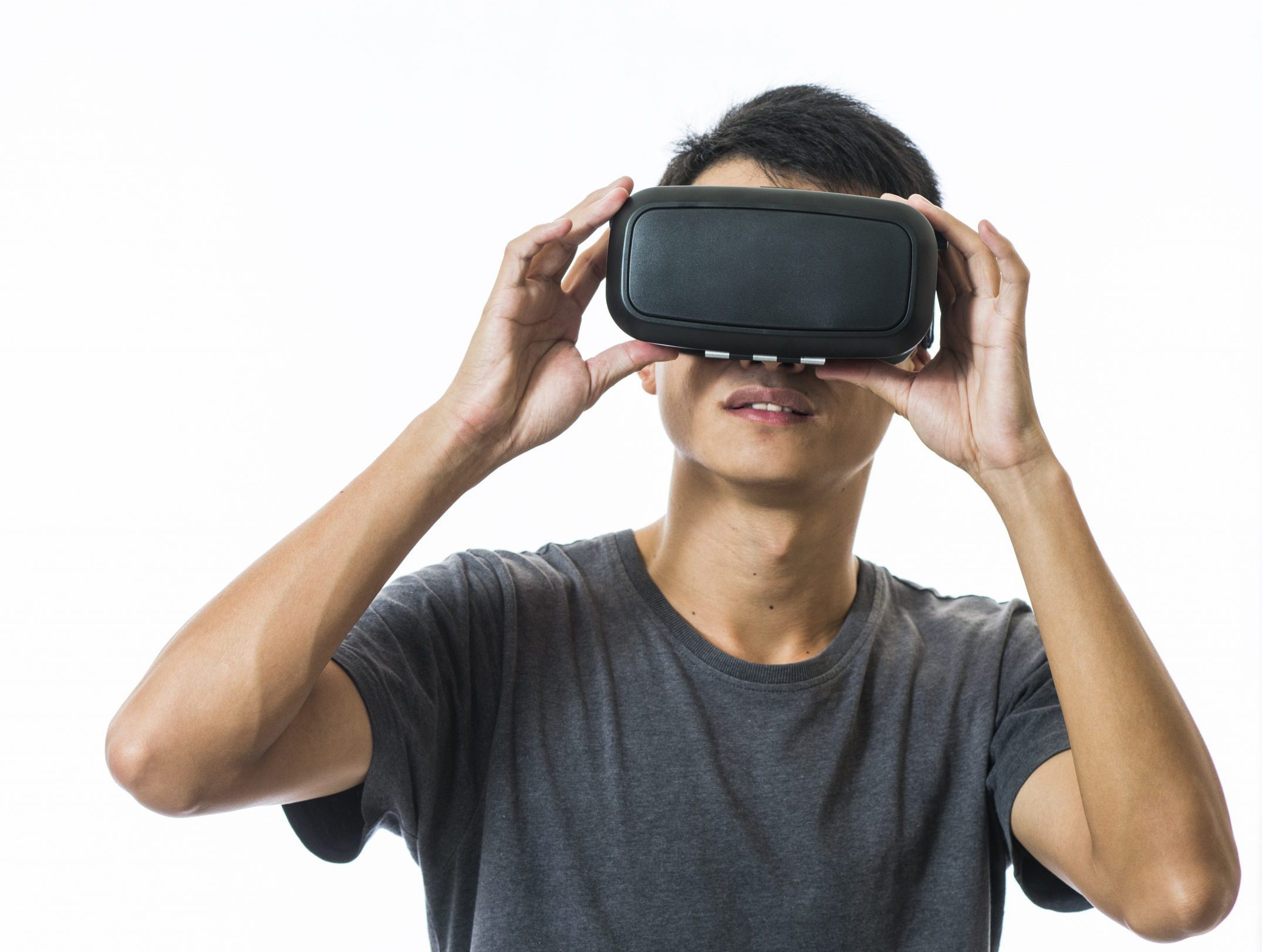 teacher using virtual reality headset